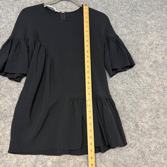 Stella McCartney Black Ruffle Hem Peplum Tunic  Top Size 40 - Picture 7 of 10